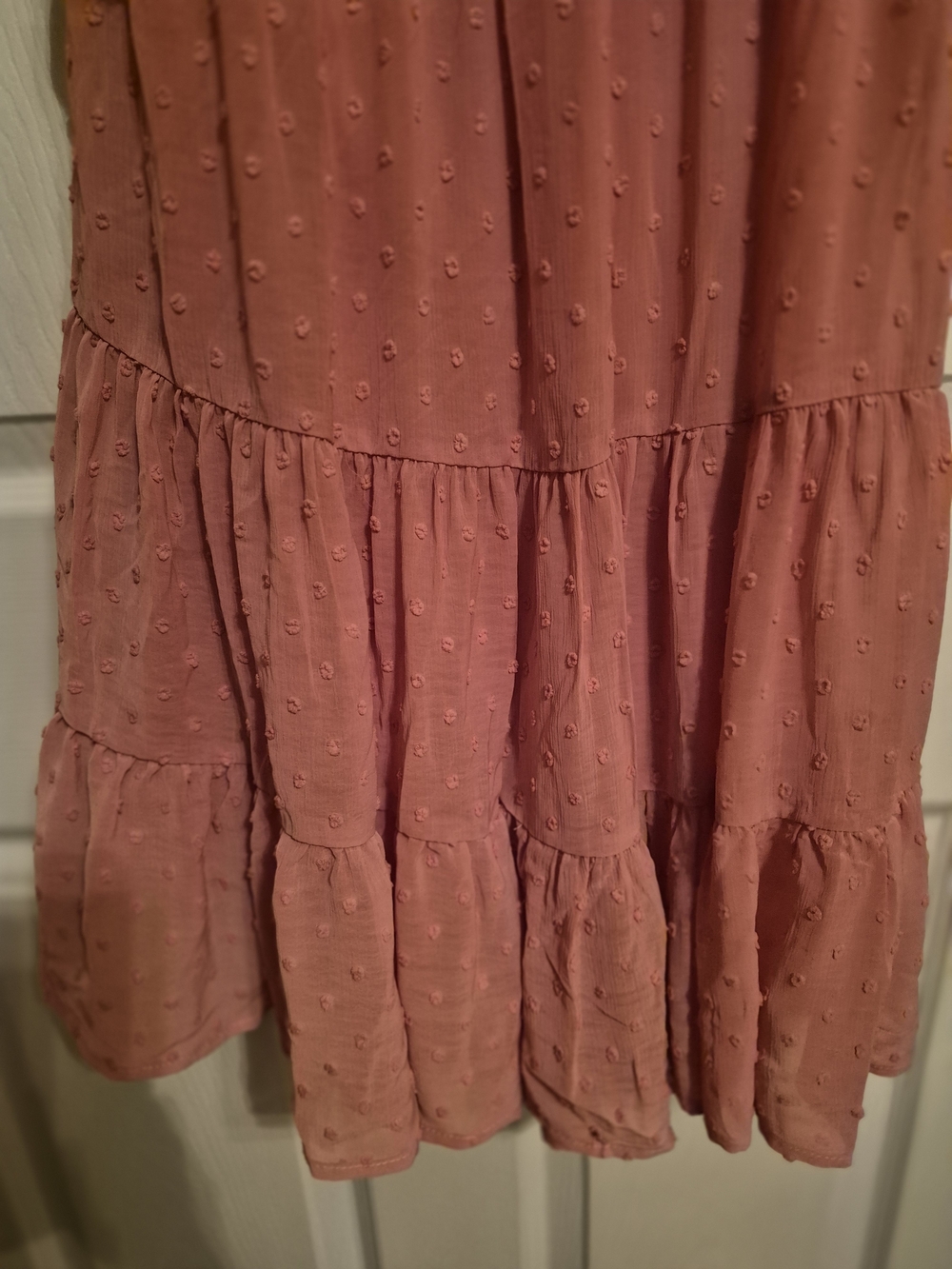 Trixxi Dusty Rose Ruffled V-Neck Mini Dress - Picture 4 of 8